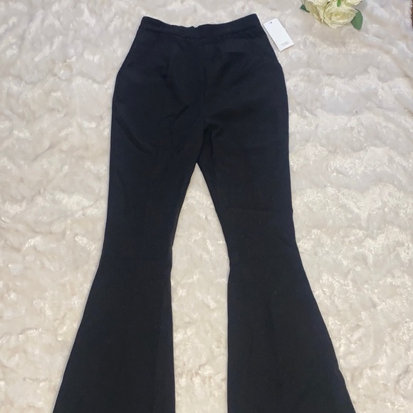 TOBI BLACK FLARE DRESS PANTS WITH ZIPPER SMALL NEW - Picture 1 of 4